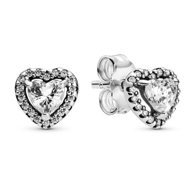 Pandora Sparkling Elevated Heart Stud Earrings