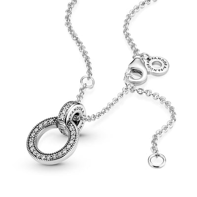 Pandora Double Circle Pendant & Necklace