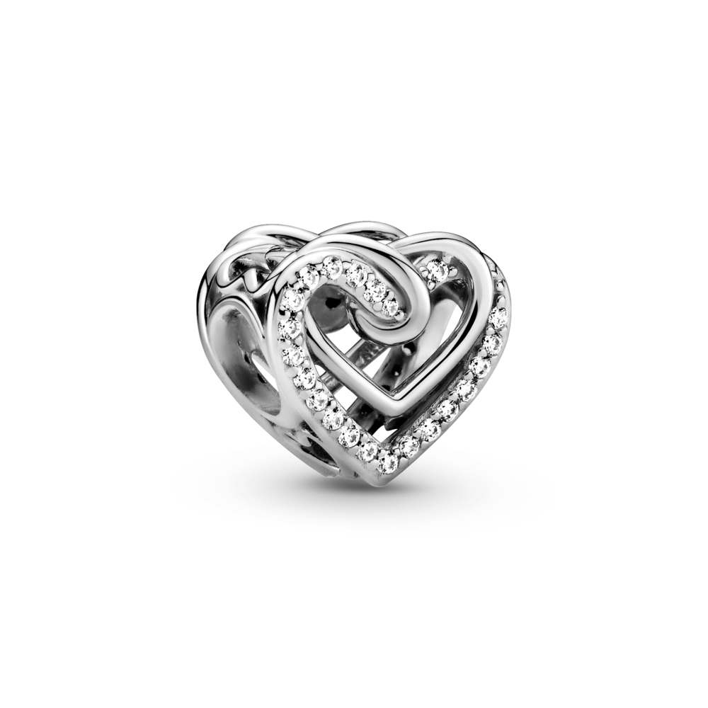 Sparkling Hearts Entwined Charm